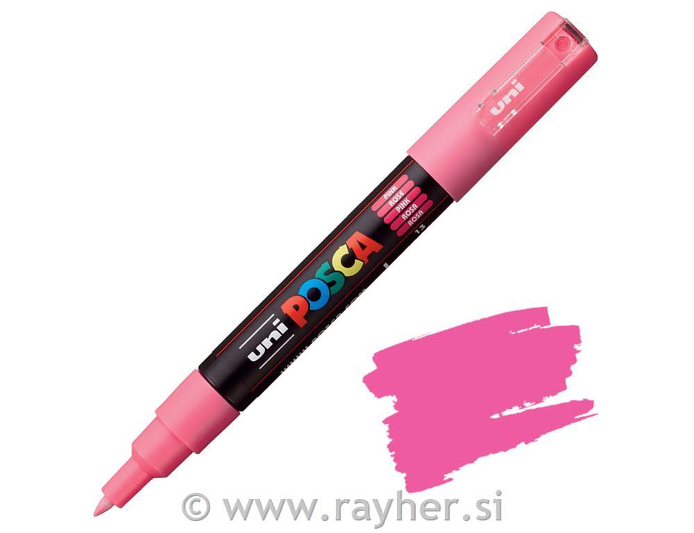 POSCA Uni flomaster; konica 0,7 mm bullet; pink