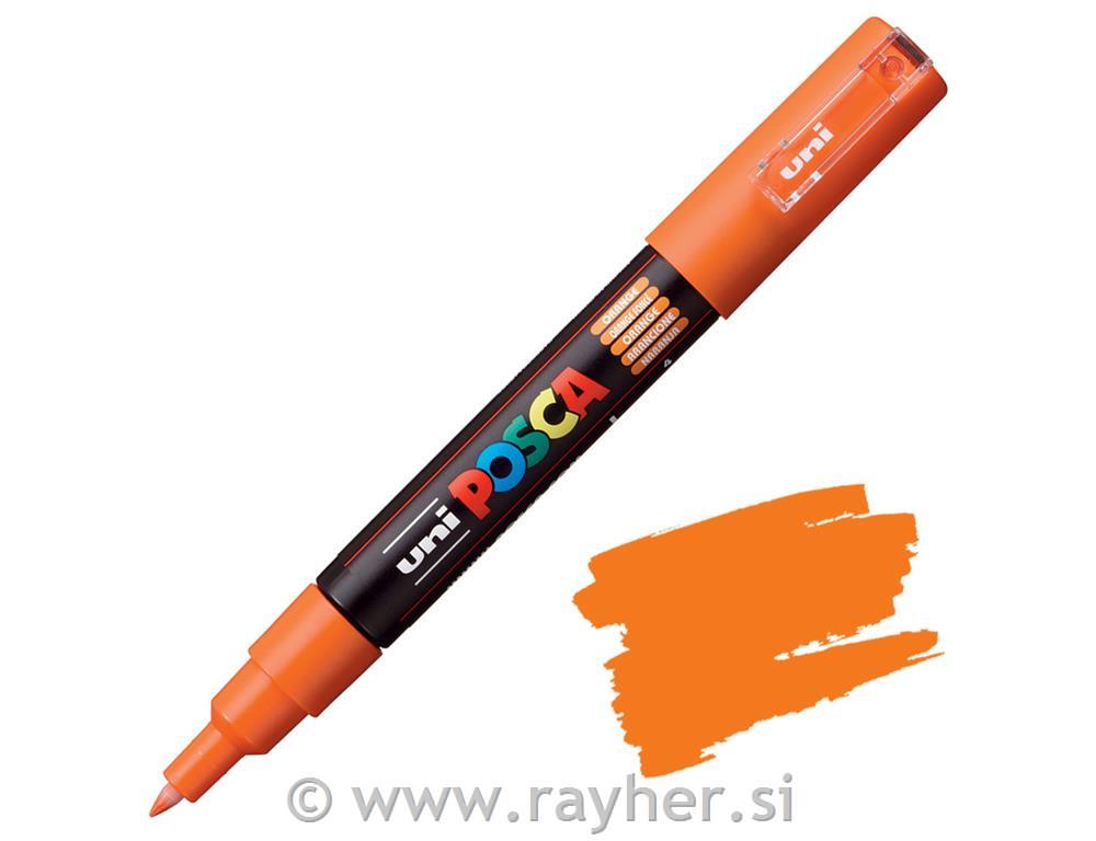 POSCA Uni flomaster; konica 0,7 mm bullet; oranžen