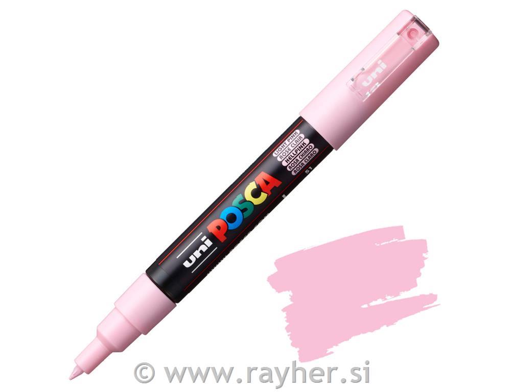POSCA Uni flomaster; konica 0,7 mm bullet; svetlo pink