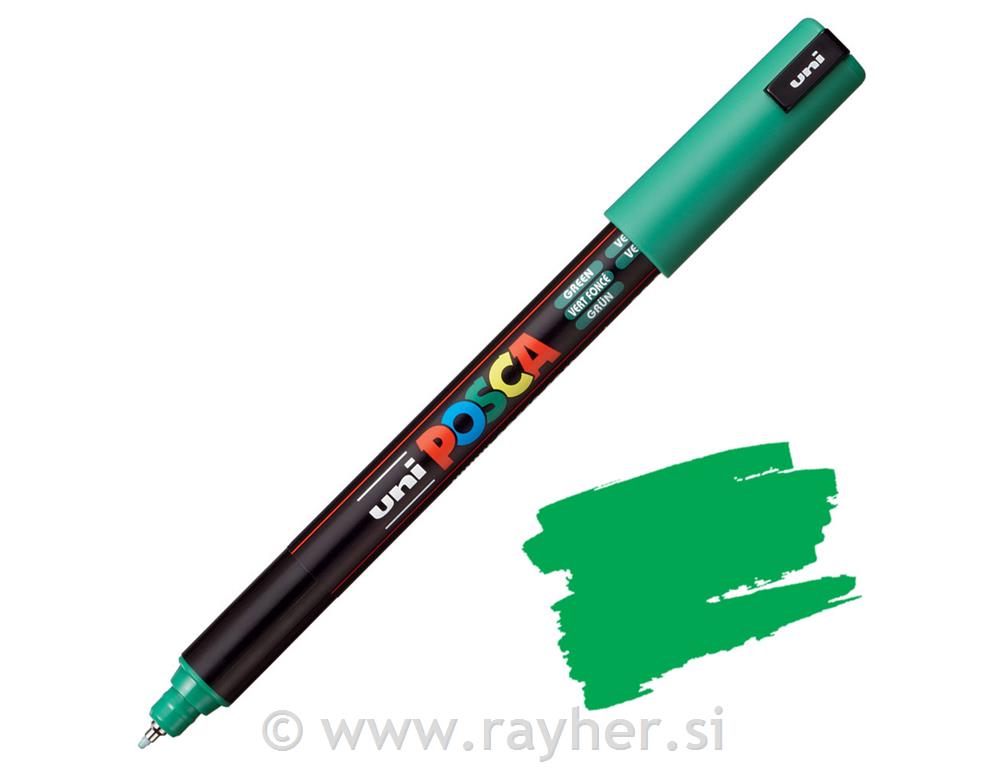 POSCA Uni flomaster; konica 0,7 mm kovina; zelen