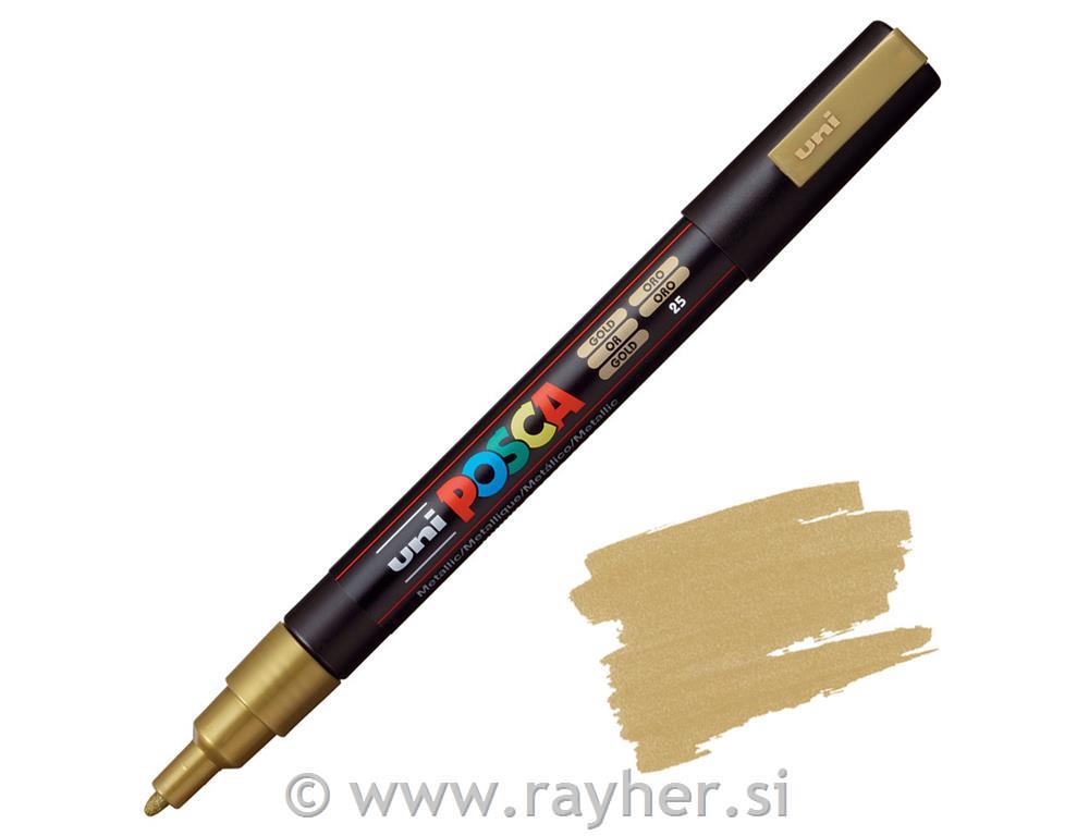 POSCA Uni flomaster; konica 0,9-1,3 mm; zlat