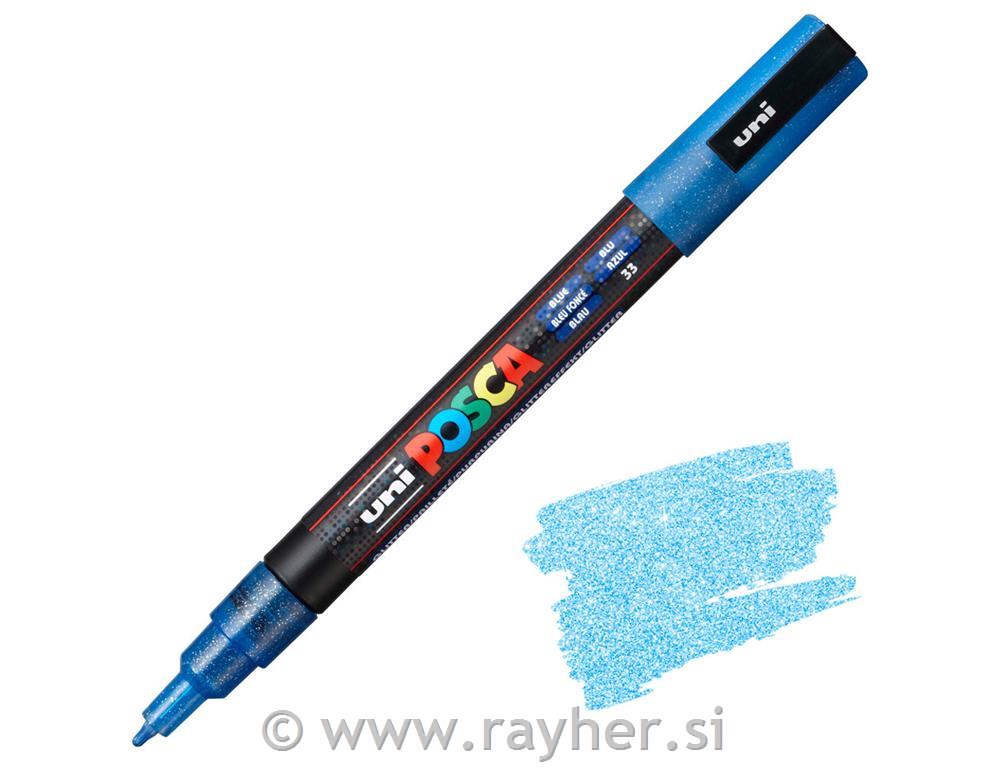 Uni POSCA marker; tip 0,9-1,3 mm;blue glitter