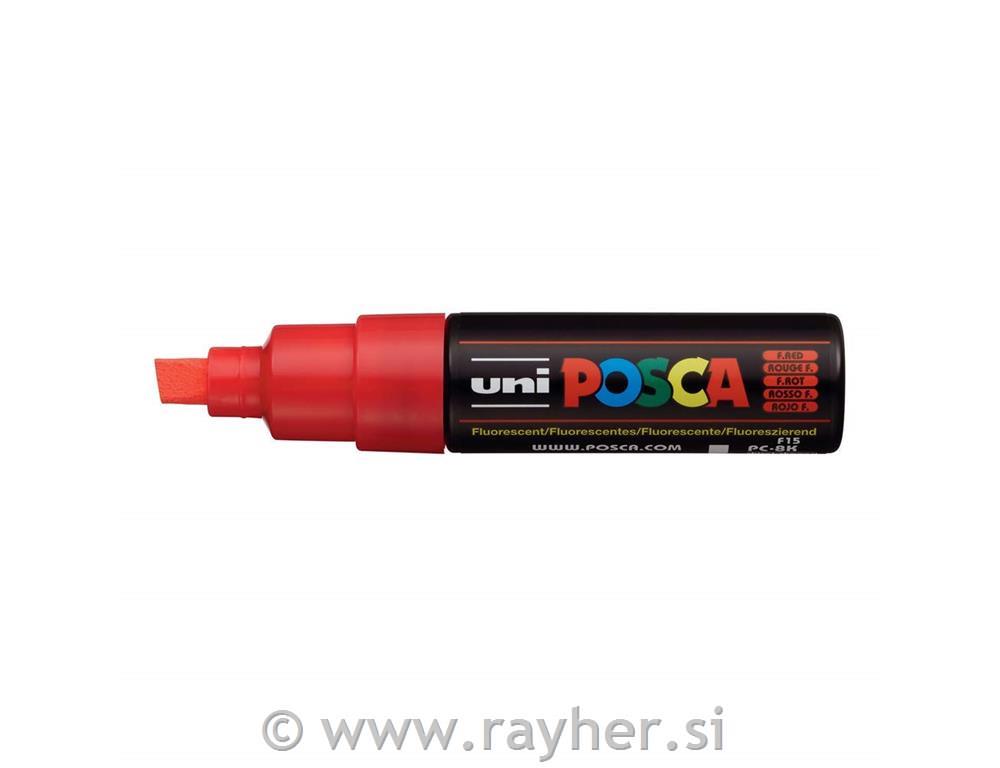 Uni POSCA marker; tip 8 mm chissel;fluo red