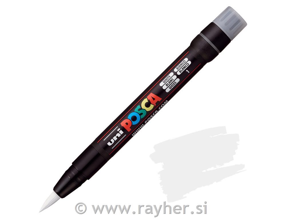 POSCA Uni flomaster; konica čopič; bel
