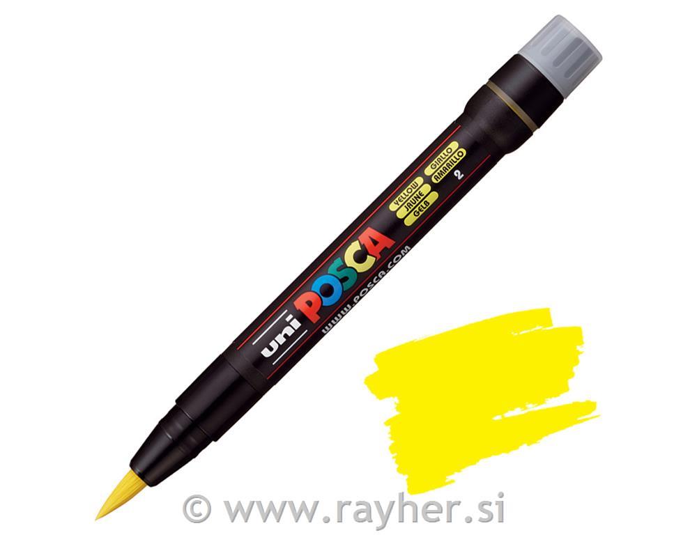 POSCA Uni flomaster; konica čopič; rumen
