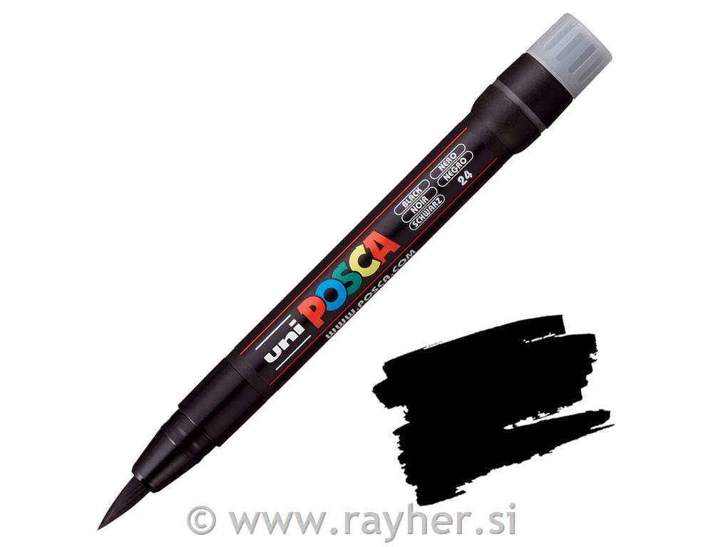 POSCA Uni flomaster; konica čopič; črn