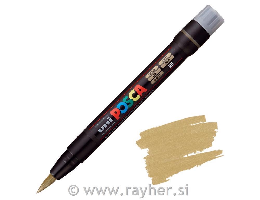 POSCA Uni flomaster; konica čopič; zlat