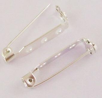 Iron Pin Backs, Silver Color, 27mm,SET10