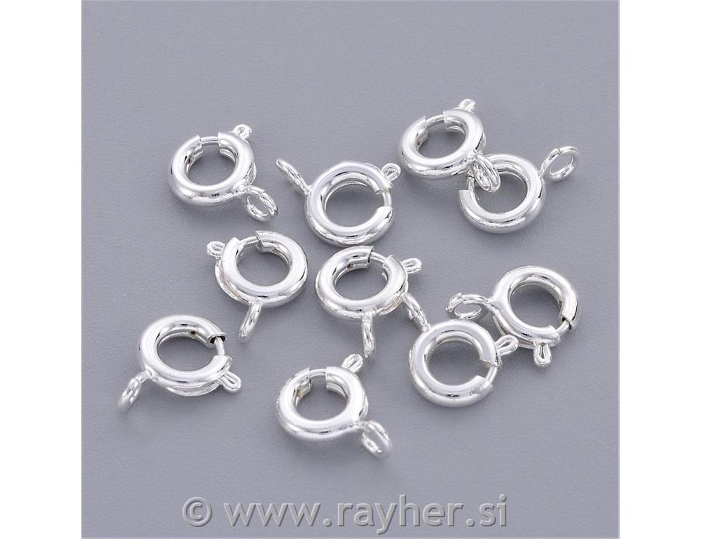 SPONKA ZA VERIŽICO 6MM, SREBRNA, SET10