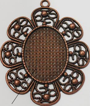 MEDALJON ANTIK BAKER, 61X49 MM, OVAL