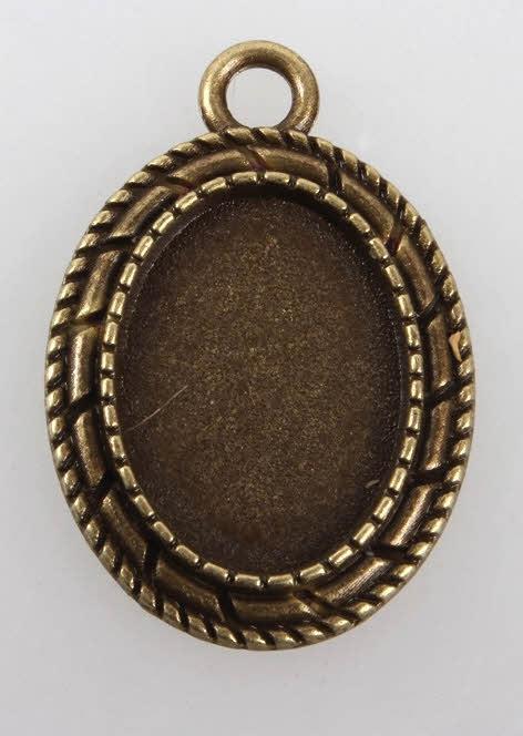 MEDALJON ANTIK BRON, 29X20X2 MM, OVAL