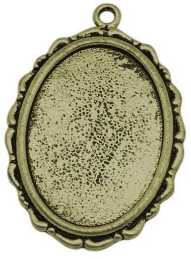 MEDALJON ANTIK BRON, 36X25 MM, OVAL