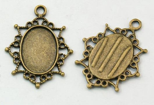 MEDALJON ANTIK BRON, 37X24 MM, OVAL