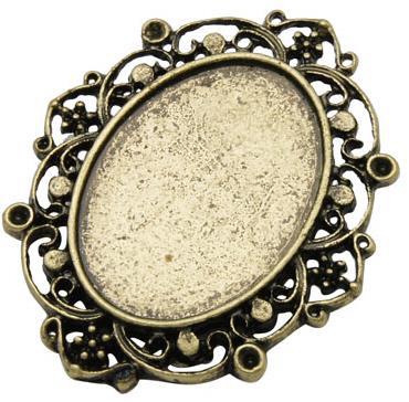 MEDALJON ANTIK BRON, 37X31X3 MM, OVAL