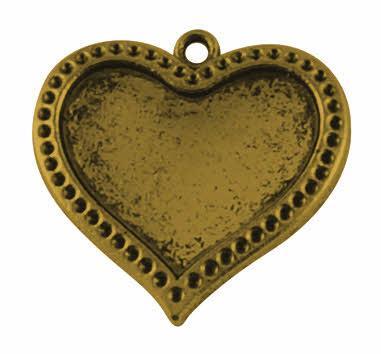 MEDALJON ANTIK ZLAT, SRCE 28X27X3 MM