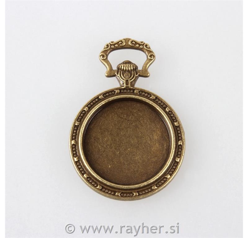 MEDALJON BRONASTE BARVE, OKROGEL,39X27X3mm