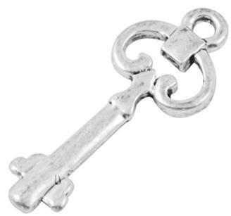 OBESEK KLJUČ, SREBRN, 25MM- enaki ključi