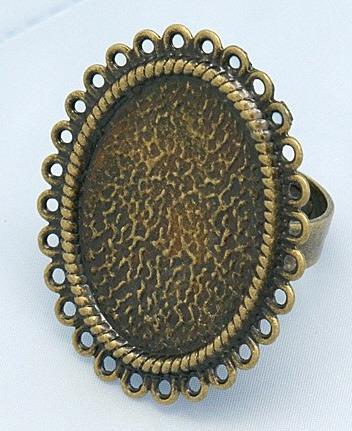 OSNOVA ZA PRSTAN, ANTIK BRON, 34X28