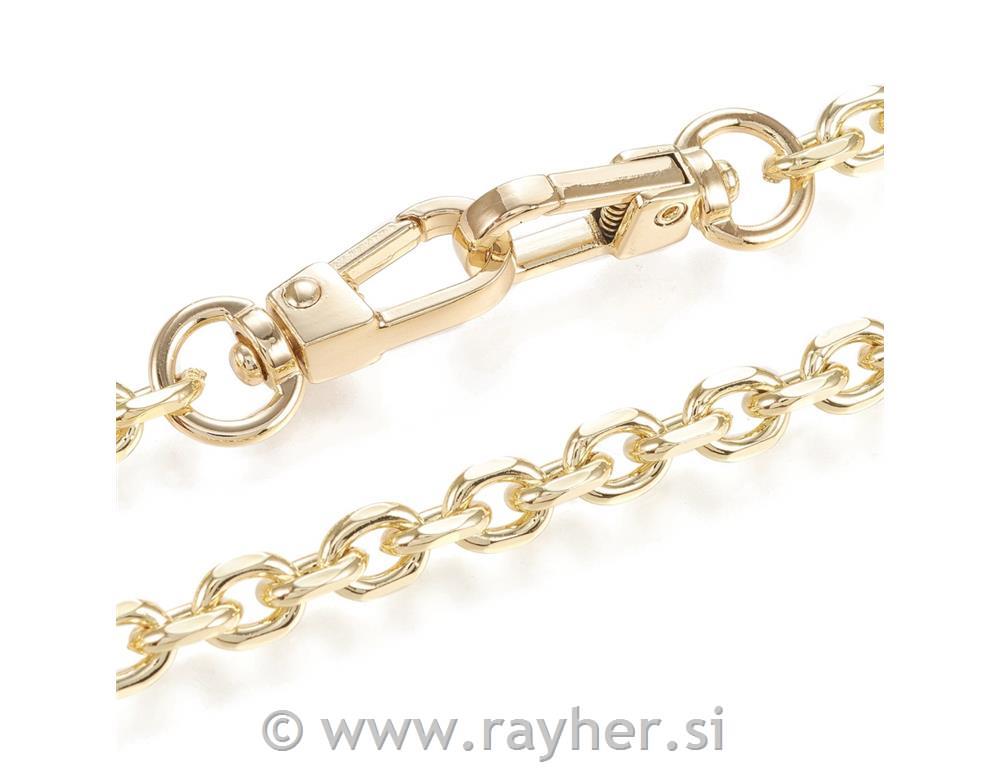 Ročaj za torbico, verižica, zlata, 60cm