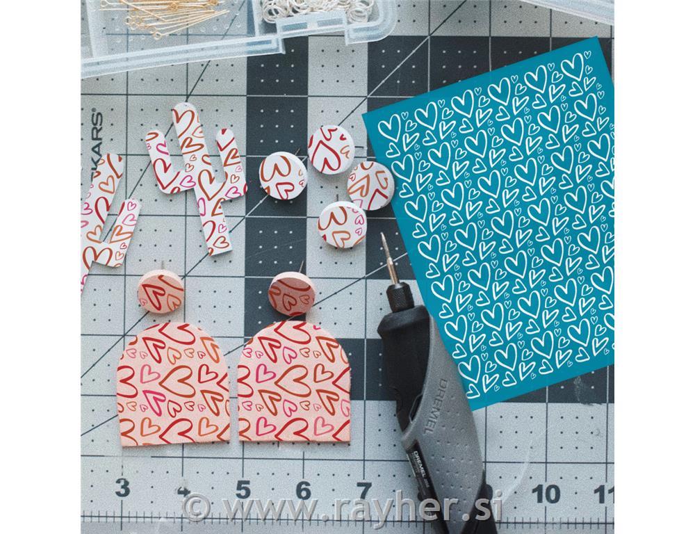 Šablona Silk Screen, Hearts