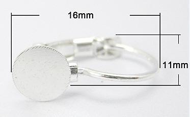 OSNOVA ZA UHAN S PLOŠČICO, SREBRNA 11MM