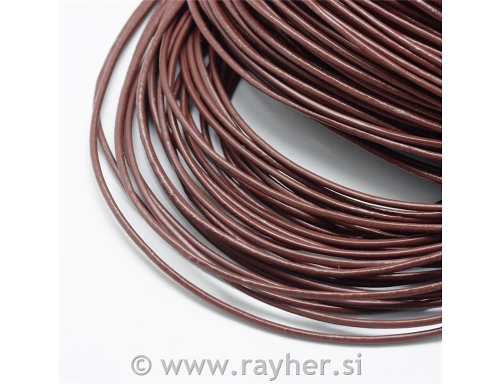 Vrvica, usnjena, rjava, 1.5mm, 1m