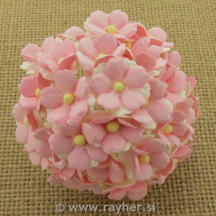 CVETKI MALI, ROZA BELI SRČASTI, SET 20, 15MM