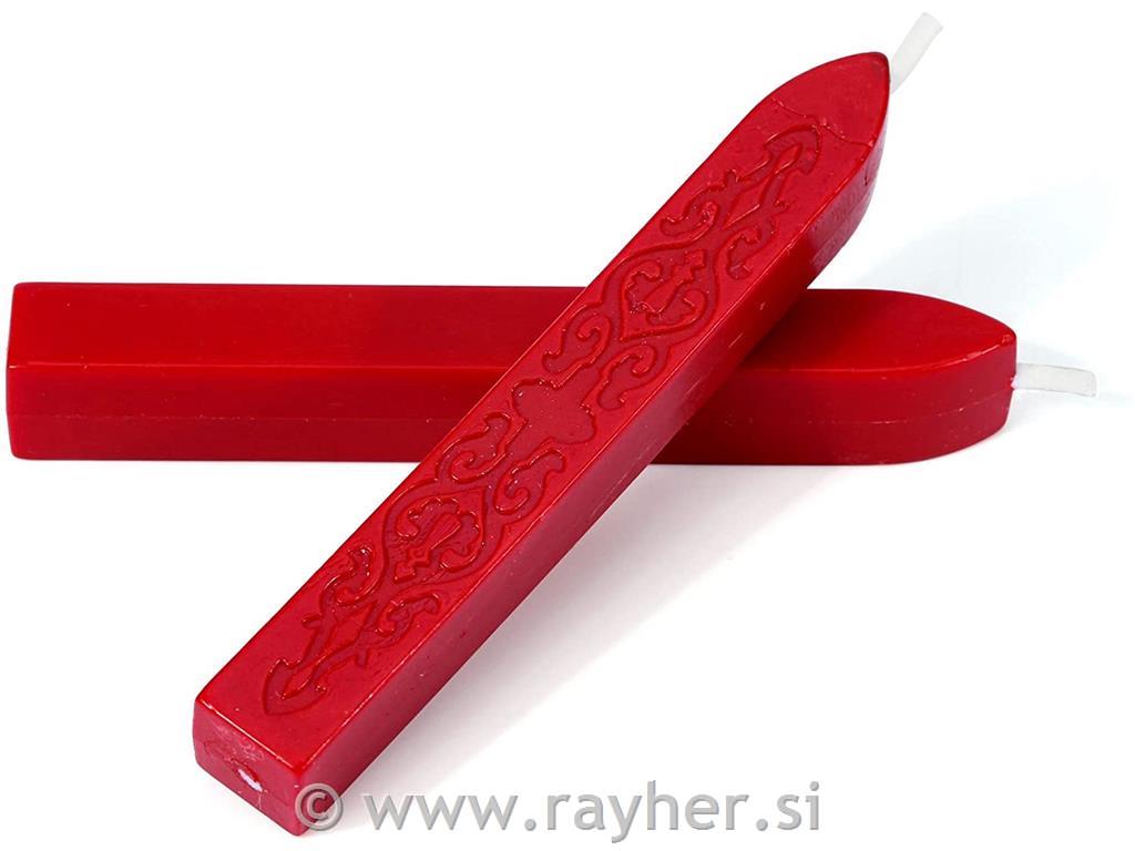 Pečatni vosek s stenjem, rdeč, 1 kos