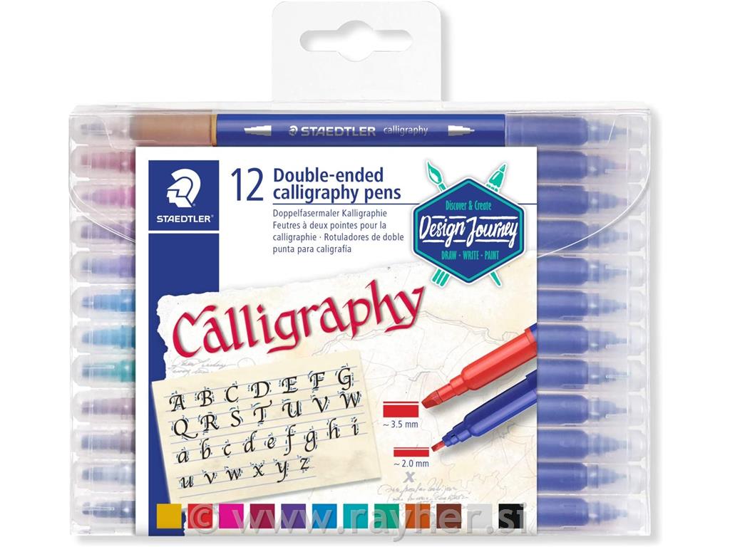 Flomastri Staedtler Calligraphy, obojestranski, set 12