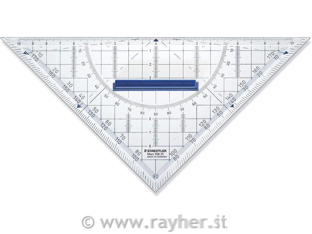 Ravnilo Geotrikotnik 22cm z držalom