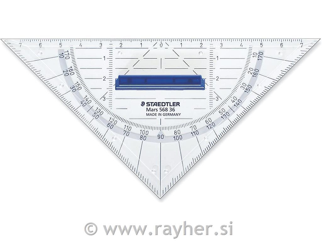 Ravnilo Geotrikotnik 16cm z držalom