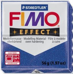 FIMO Effect polimerna masa 302, z bleščicami modra, 56g