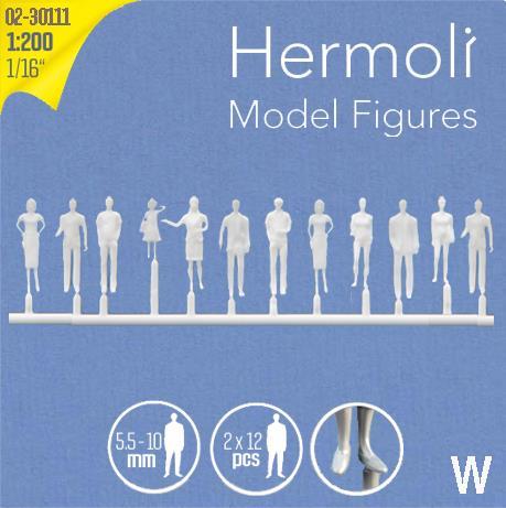 Figure stoječe 1:200 h=9 mm, bele, 12 tipov, 24 kosov