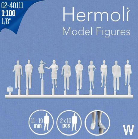 Figure stoječe 1:100 h=18 mm, bele, 10 tipov, 20 kosov