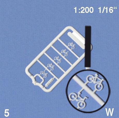 Kolesa 1:200, bela, 5 kosov