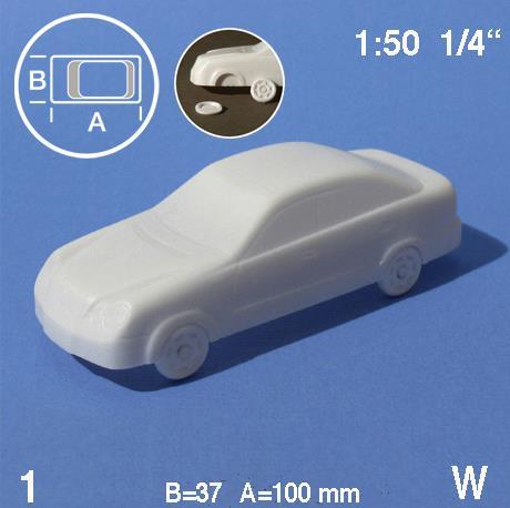 CAR, TYPE 'SEDAN' 1:50L = 100 MM, WHITE