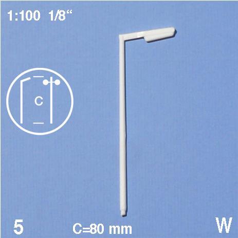 Ulična svetilka 1:100 h=80 mm, 5 kosov