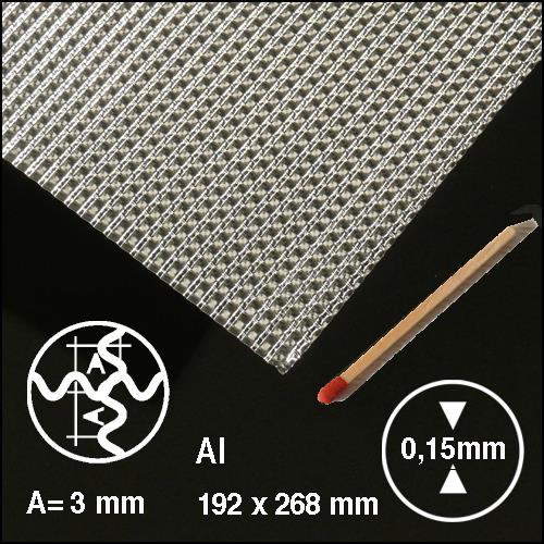 Kovinska plošča valovita aluminij L=3,00 mm, 200 x 295 mm