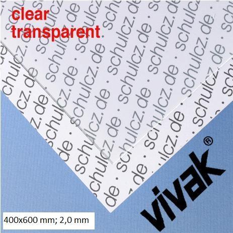 PET-G SHEET, CLEAR 2 mm 400 x 600 mm
