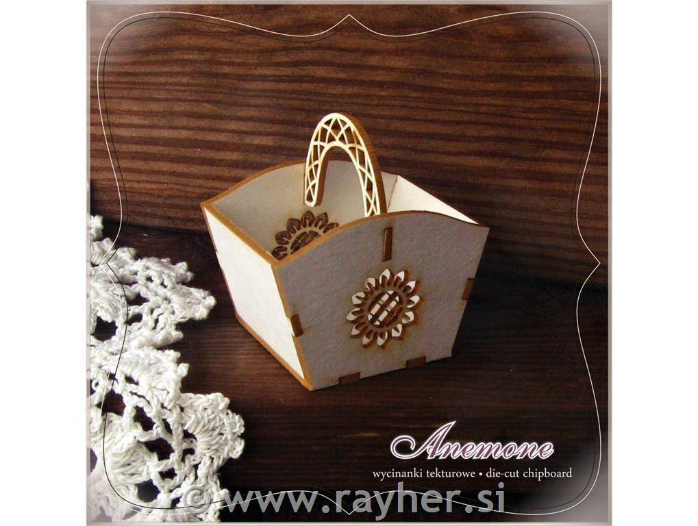 IZREZ IZ LEPENKE, 3D, KOŠARICA Z ROŽICO