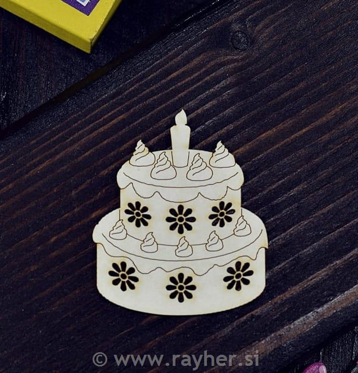 Izrez iz lepenke, Torta s svečko