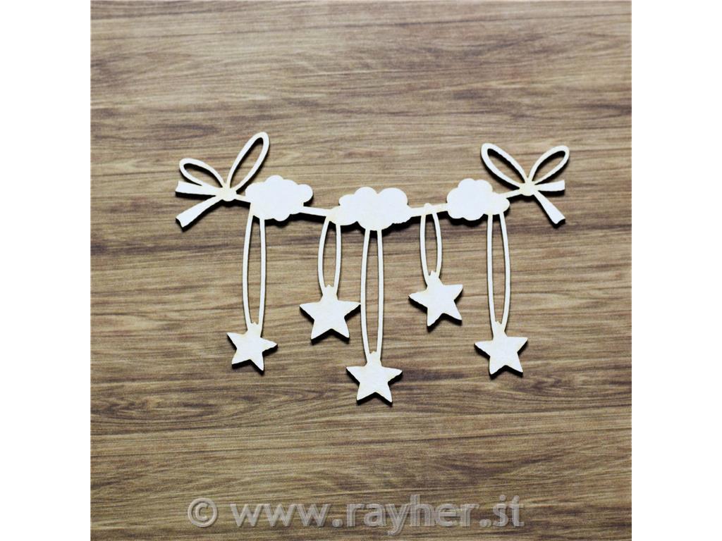 Izrez iz lepenke, Oblaki z zvezdami in pentljami