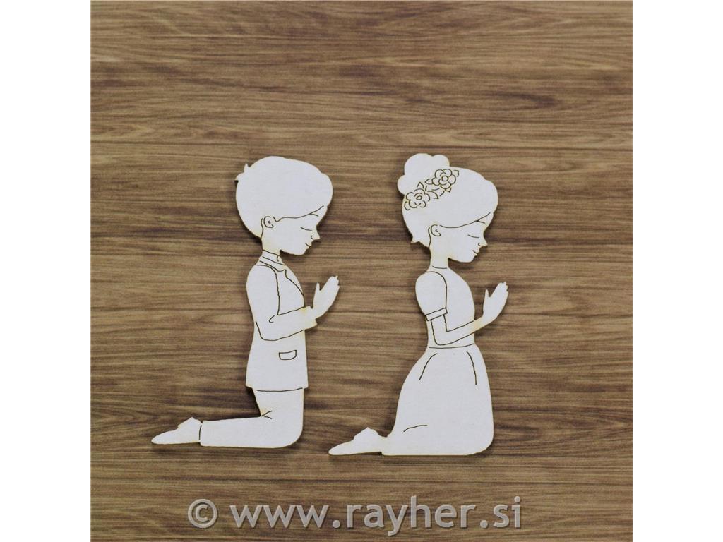 IZREZ IZ LEPENKE, DEKLICA & DEČEK PRI MOLITVI