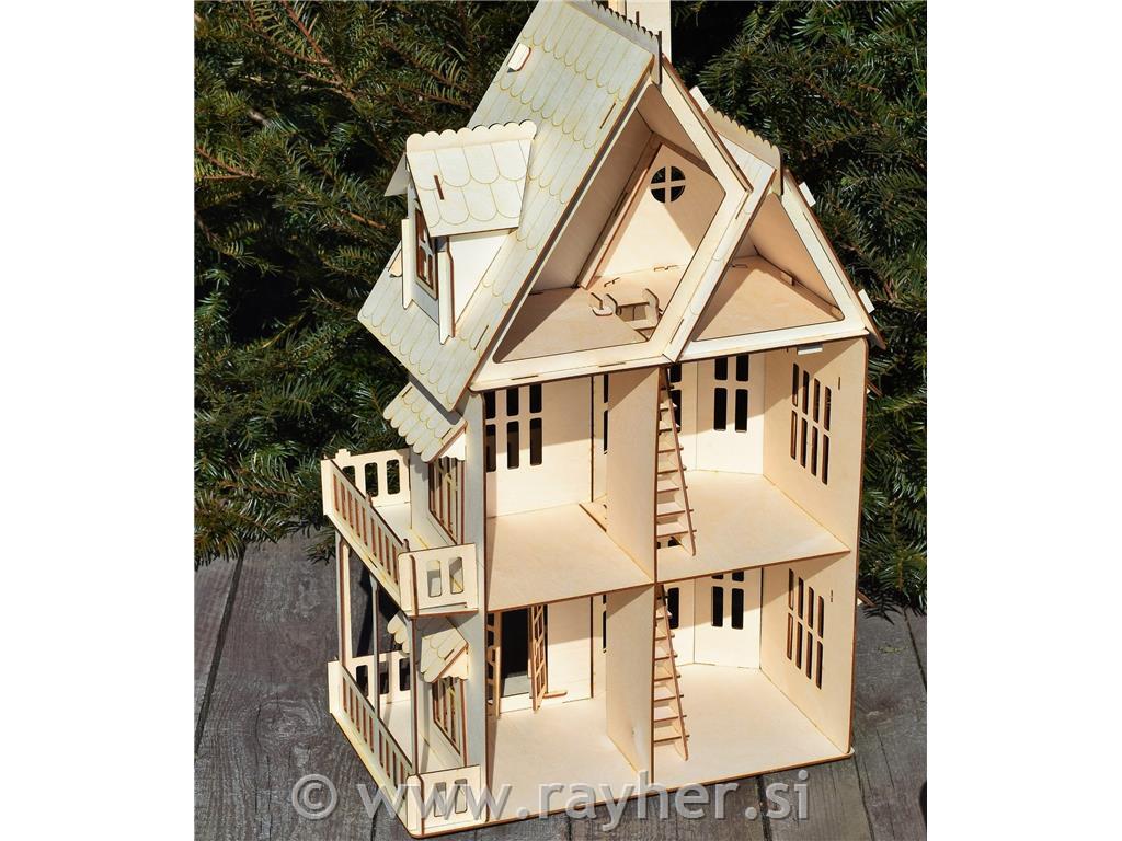 Lesena sestavljanka, Hiša dvonadstropna