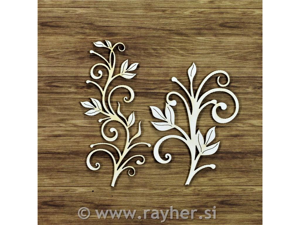 Izrez iz lepenke, Vejici Roselinne,2 kom