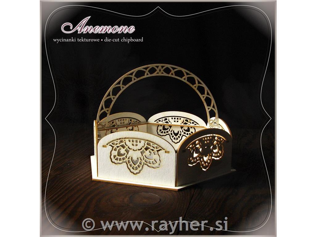 IZREZ IZ LEPENKE, 3D,KOŠARICA Z ČIPKO, VEČJA