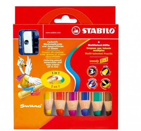 Stabilo Woody barvice set 6