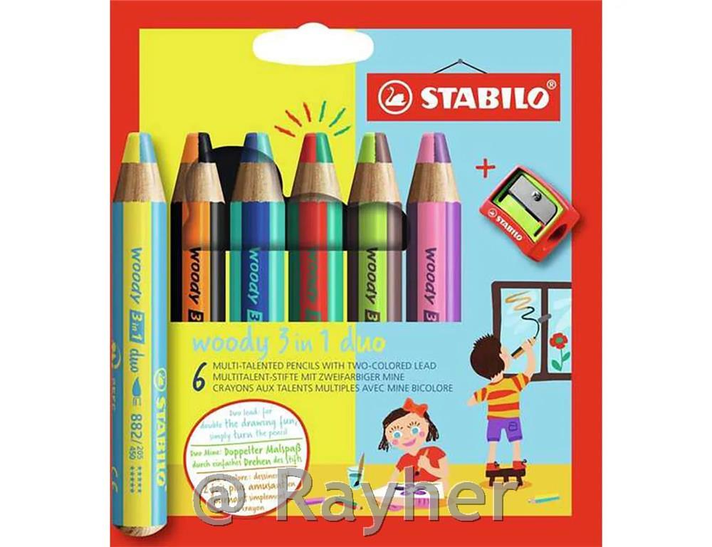 Stabilo Woody Duo set 6 + šilček