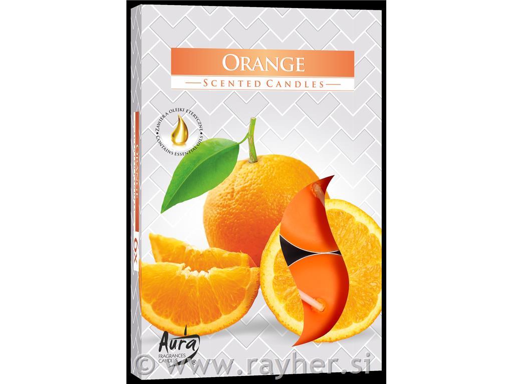 Čajne svečke, pomaranča, set 6