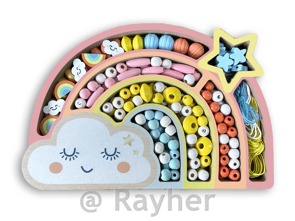 Ustvarjalni set lesene perle, Mavrica